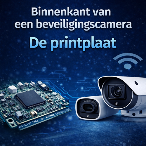 Printplaat en bekabeling van een camera