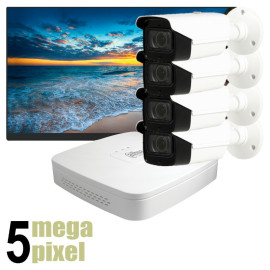 Compleet pakket camerabewaking 5 megapixel - pakket met 4 camera's en alle toebehoren - cs3