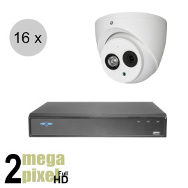 Dahua OEM Full HD CVI camerasysteem - 50m nachtzicht - audio - 16 camera's - cvs1621
