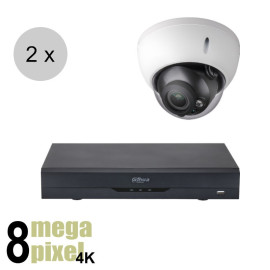 Dahua OEM 4K CVI camerasysteem - 50m nachtzicht - motorzoom - WDR - 2 camera's - cvs28d2