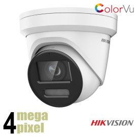 Hikvision 4 megapixel ColorVu IP camera - microfoon - SD-kaart slot - witte LEDs - DS-2CD2347G2-LU