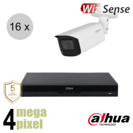 Dahua 4MP IP cameraset - WizSense - 16 bullet camera's - motorzoom - starlight - 60m - ips164dbm1