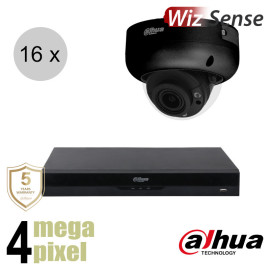 Dahua 4MP IP cameraset - WizSense - 16 dome camera's - motorzoom - starlight - 40m - ips164ddm2