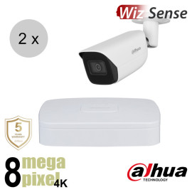 Dahua 4K IP cameraset - WizSense - 2 bullet camera's - starlight - audio - 2.8mm - 30m - ips28db1