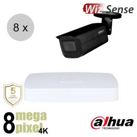 Dahua 4K IP cameraset - WizSense - 8 bullet camera's - motorzoom - starlight - 60m - ips88dbm2