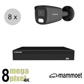 Aanbieding: van €1500.- naar 1050,- Mammoet 4K IP camerasysteem - 8 camera's - slimme bewegingsdetectie - 25m nachtzicht | ips88mb2