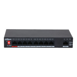 Dahua PoE switch 96W - Unmanaged - 8 poorten + 1 uplink - tot 100Mbps - PFS3009-8ET1GT-96