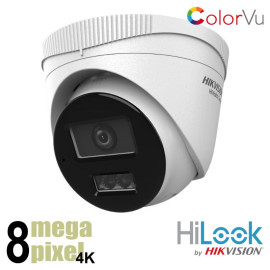 Hikvision HiLook 4K ColorVu dome camera - witte LEDs - microfoon - T280HA-LU