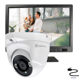Analoge dome camera wit + 10'' Full HD monitor - 30m nachtzicht - vdi16