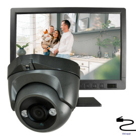 Analoge dome camera grijs + 10'' Full HD monitor - 30m nachtzicht - vdi17 