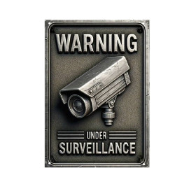 Metalen bordje vintage camerabewaking - ska002