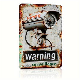 Metalen bordje vintage camerabewaking - ska003