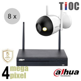Dahua 4MP wifi camerasysteem - TiOC - 8x bullet camera - wis84db2