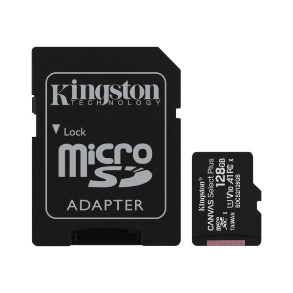 Plons Standaard Tijd Kingston micro SD-kaart 128GB - Camerashop24