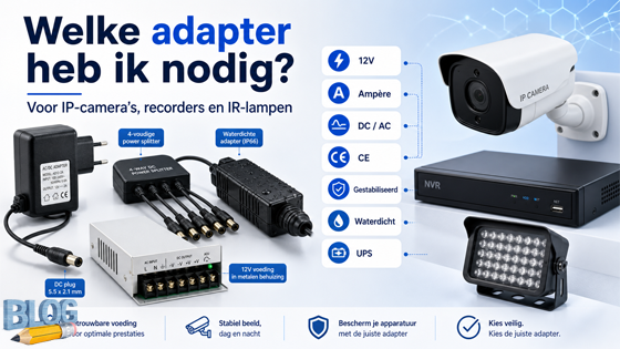 Welke adapter heb ik nodig IP-camera of recorder?