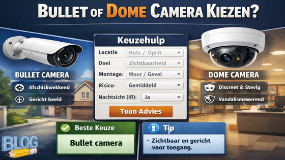Bullet of dome camera kiezen? Verschil, voordelen & keuzehulp