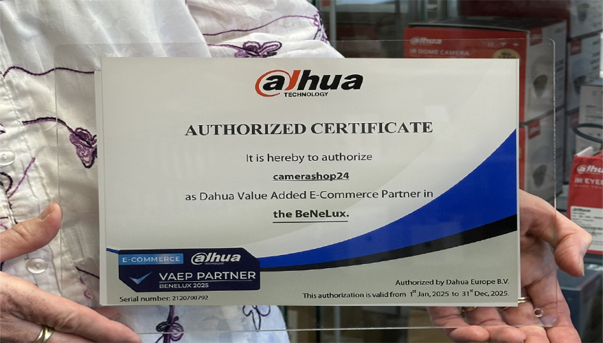Camerashop24 is officieel gecertificeerd Dahua Technology Partner