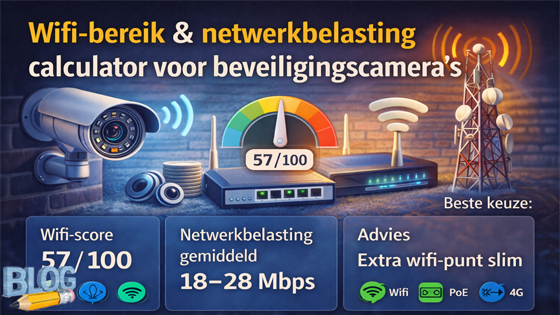 Wifi-bereik & netwerkbelasting calculator voor beveiligingscamera’s