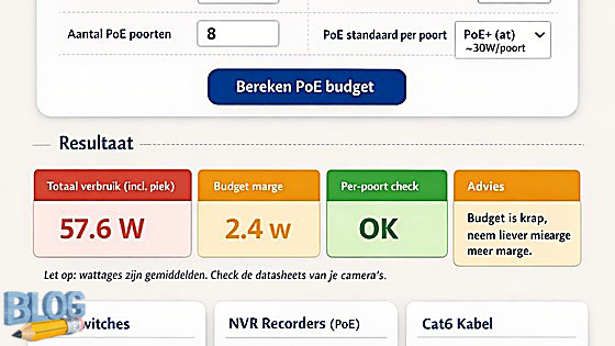 PoE budget berekenen: PoE/PoE+/PoE++ + switch kiezen