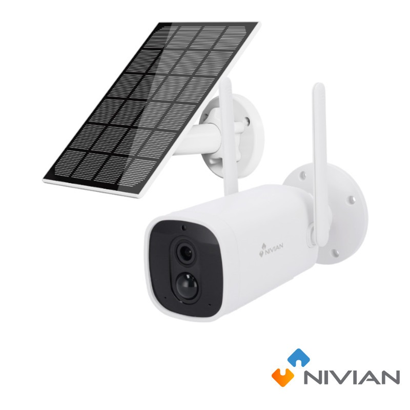 Nivian Full HD Solar Wi-Fi IP Camera | Batterij & PIR Detectie – 06BATSOLAR