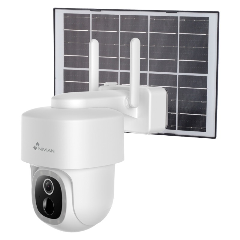Nivian 3MP Wifi PT Camera met Solar Panel | Accu & Smart Home - 08S-BATSOLAR-L