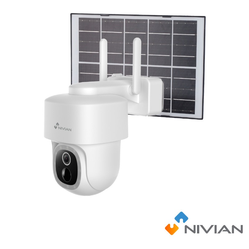 Nivian 3MP Wifi PT Camera met Solar Panel | Accu & Smart Home - 08S-BATSOLAR-L