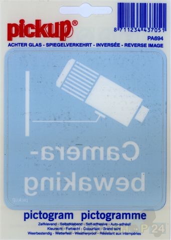 Pickup vinyl sticker camera bewaking gespiegeld - sk9