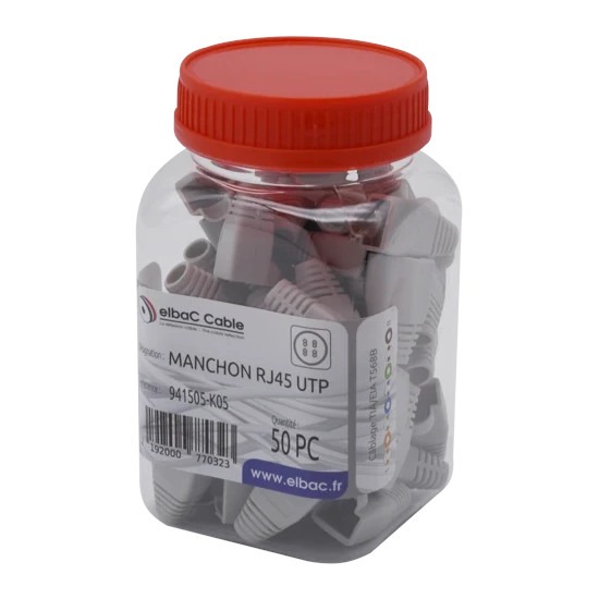 Elbac RJ45 anti-knik tules UTP Cat6 grijs (50 stuks) – rj505