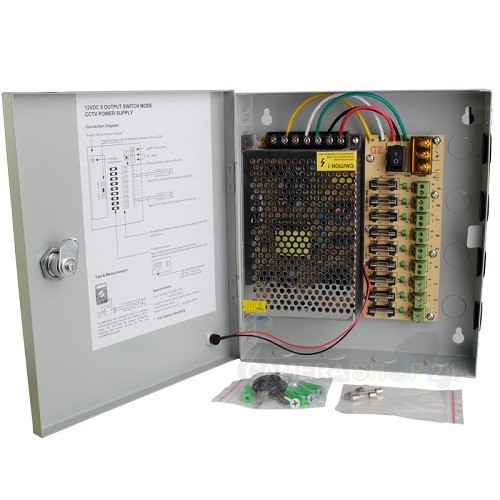 Centrale voedingskast 12 volt 9 aansluitingen - voe2