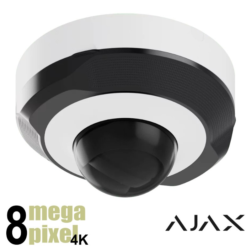 Ajax 4K IP dome camera - 30m - 2.8mm - SD-kaart slot - microfoon - AI - DC8-28-W
