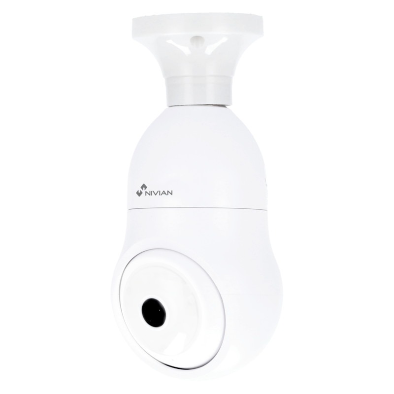 Nivian 3MP Smart Wi-Fi Camera in Lichtbolvorm | Pan/Tilt & Autotracking – BULB1