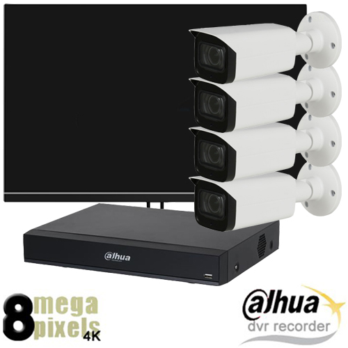 Compleet camerasysteem camerabewaking 4K 8 megapixel *pakket met 4 camera's - cs4