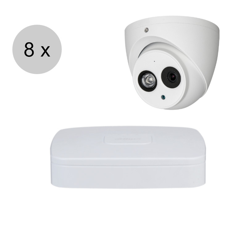 Dahua OEM Full HD CVI camerasysteem - 50m nachtzicht - 8 camera's - cvs262