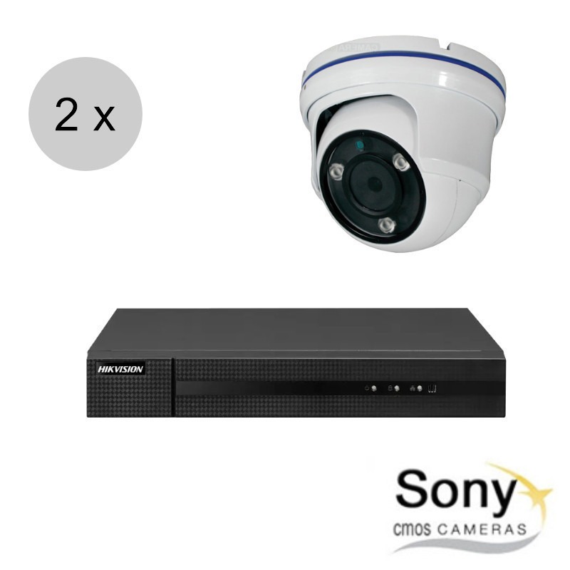 Full HD CVI camerasysteem - Sony sensor - Hikvision recorder - motorzoom - 2 camera's wit - cvs267