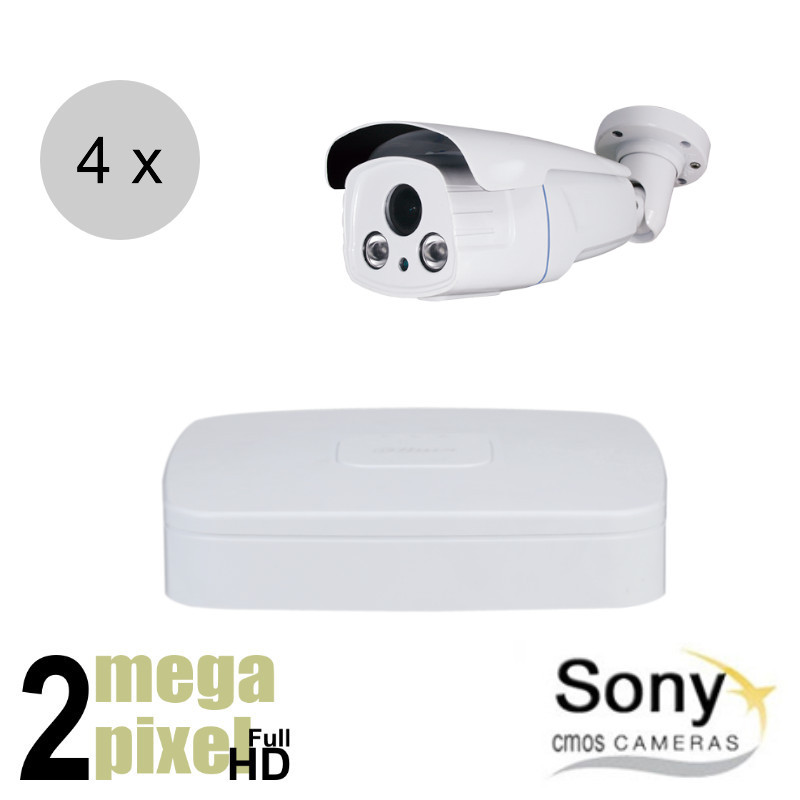 Full HD CVI camerasysteem - Dahua recorder - 60m nachtzicht - motorzoom - 4 camera's - cvs473