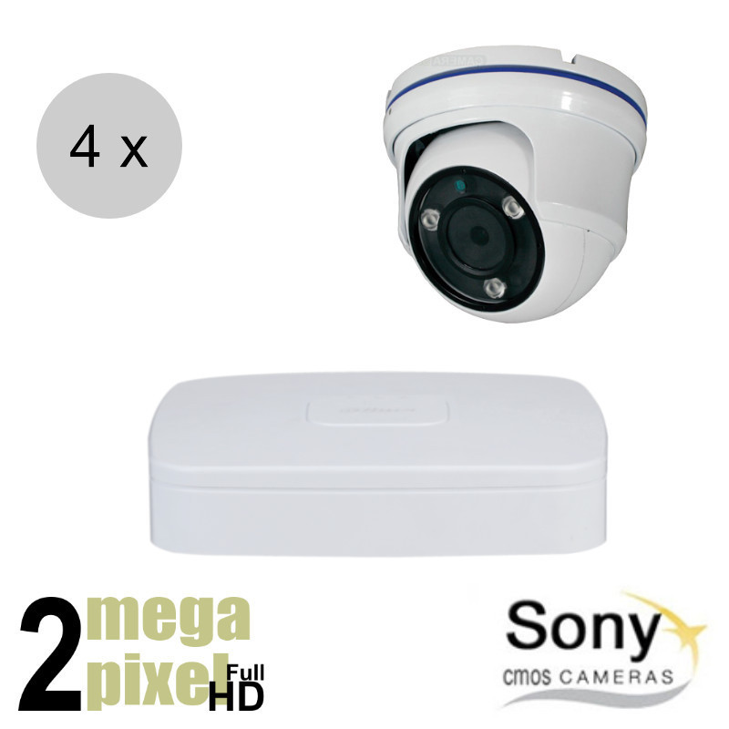 Full HD CVI camerasysteem - Sony sensor - Dahua recorder - 40m nachtzicht - motorzoom - 4 camera's - cvs477