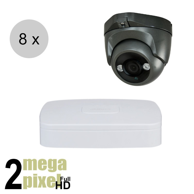Full HD CVI camerasysteem - 20m nachtzicht - Sony sensor - Dahua recorder - 8 camera's - cvs875