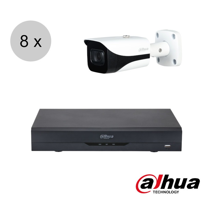 Dahua 5 megapixel CVI camerasysteem - 40m nachtzicht - starlight - 8 camera's - cvs878