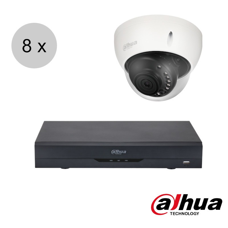 Dahua 5 megapixel CVI camerasysteem - motorzoom - WDR - starlight - 8 camera's - cvs879