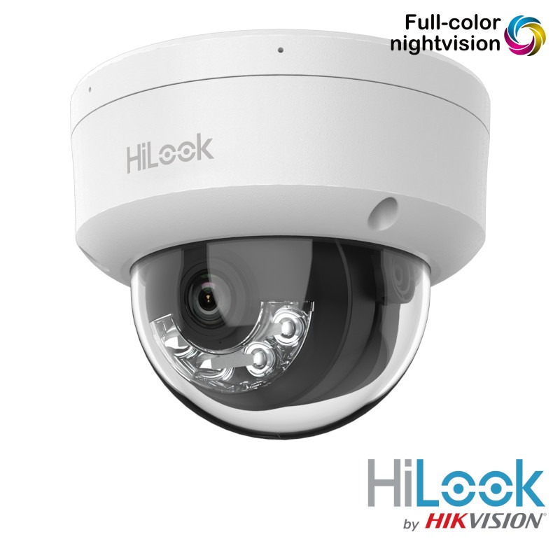Hikvision HiLook 4K ColorVu dome camera - witte LEDs - microfoon - D180HA-LU