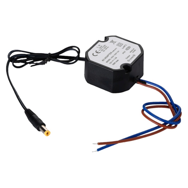 12V 1A Waterdichte Buitenadapter IP67 | CCTV & LED - DC1210-W