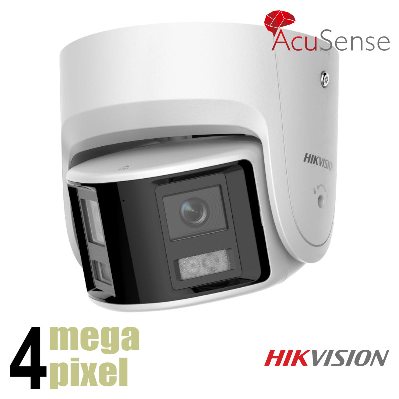 Hikvision 4MP AcuSense IP camera - Panoramalens - DarkFighter - audio - 2CD2346G2P-LSU/SL