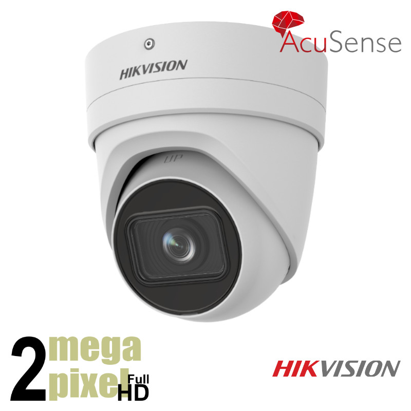 Hikvision AcuSense Full HD IP dome camera - Micro-SD Slot - 2.8 ~ 12mm lens - DS-2CD2H26G2-IZS