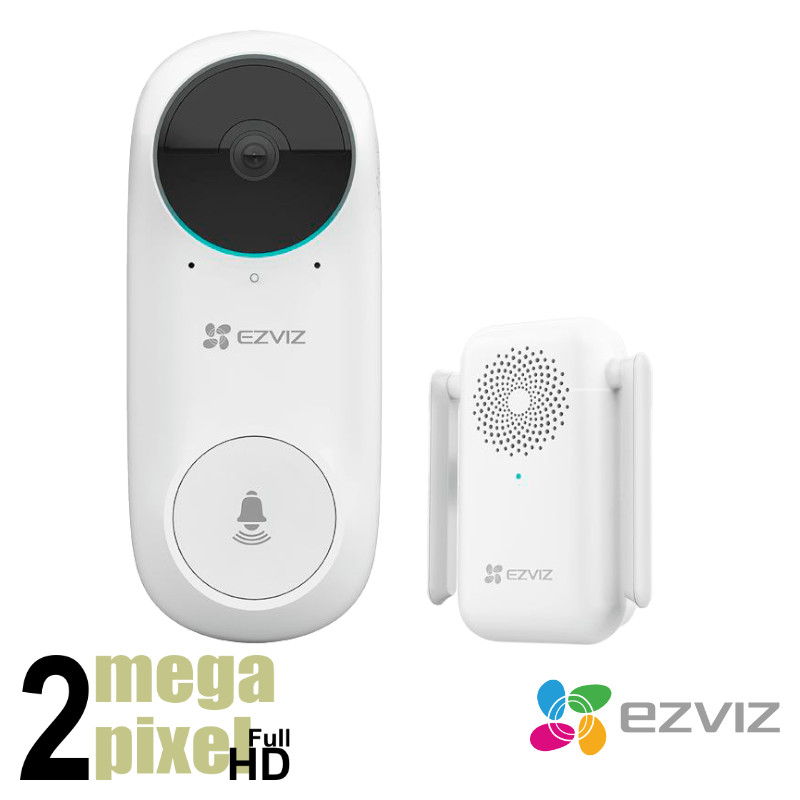 2e kans product: Ezviz Full HD Wifi deurbel kit met gong - micro SD-kaart slot - EZDB2CK