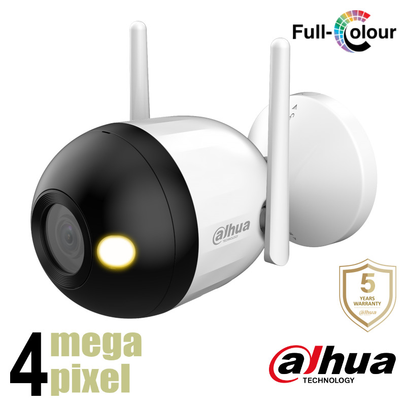 Dahua 4MP wifi bullet camera - microfoon - full color - SD-kaart slot - F4C-LED