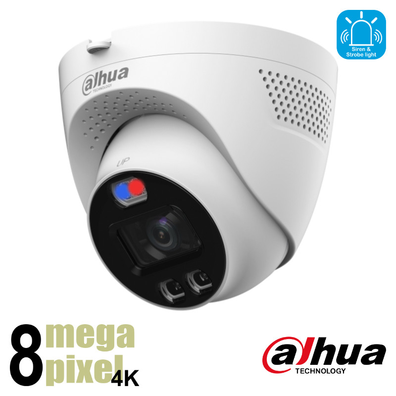Dahua 4K CVI camera - 2.8mm lens - 40m - active deterrence - ME1809TQP-A-PV