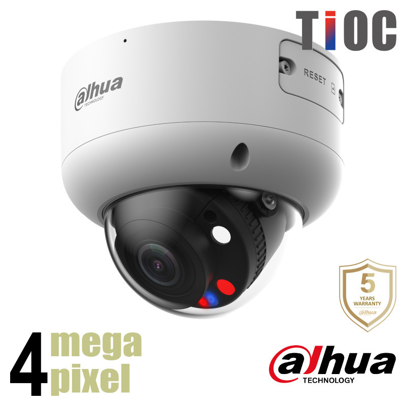 Dahua 4MP IP dome - 50m - motorzoom - Dual Light - TiOC - HDBW3449R1-ZAS-PV