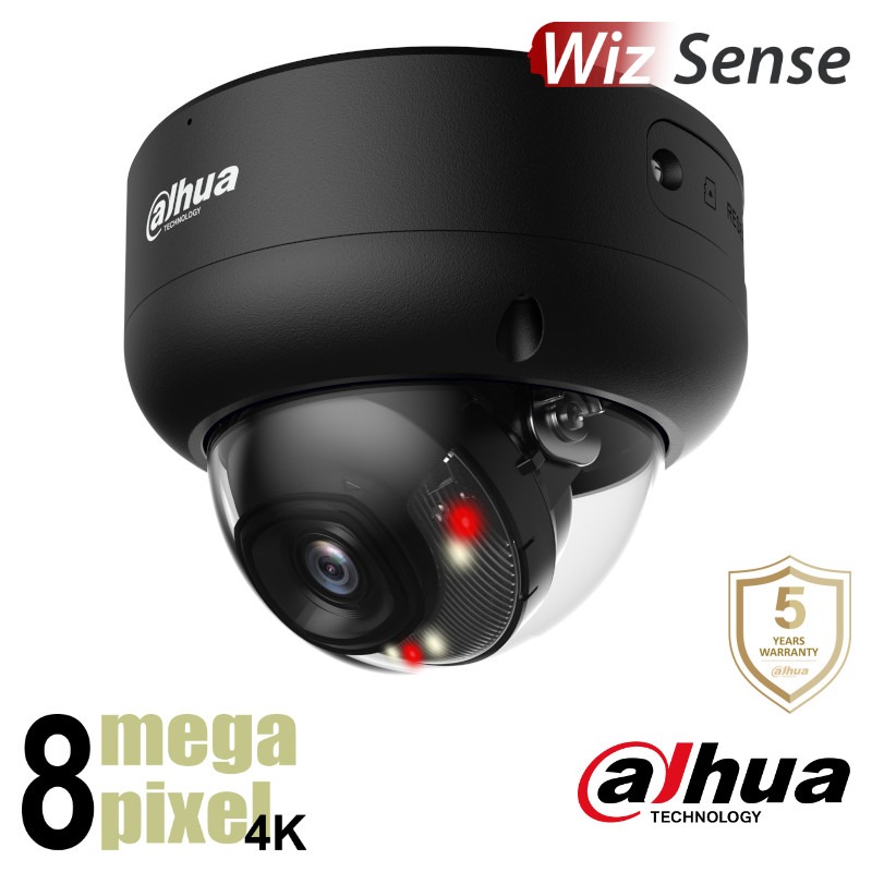 Dahua 4K IP dome - 30m - 2.8mm - Dual Light - WizSense - HDBW3849E-AS-IL-B