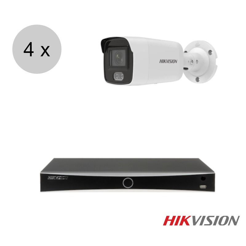 Hikvision 4MP IP camerasysteem - 4 camera's - ColorVu - hik004