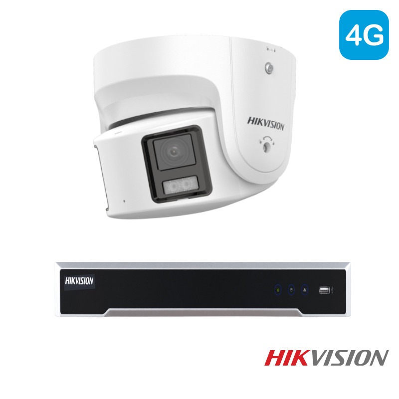 Hikvision 4G NVR in combinatie met één ColorVu 4K panorama camera - 4gs18h1